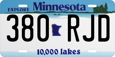 MN license plate 380RJD