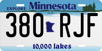 MN license plate 380RJF