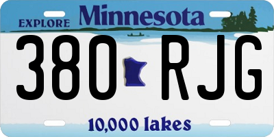 MN license plate 380RJG