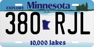 MN license plate 380RJL