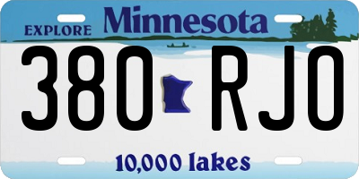 MN license plate 380RJO