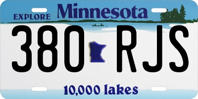 MN license plate 380RJS