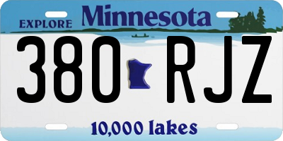 MN license plate 380RJZ