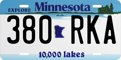 MN license plate 380RKA