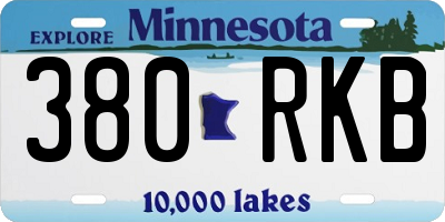 MN license plate 380RKB