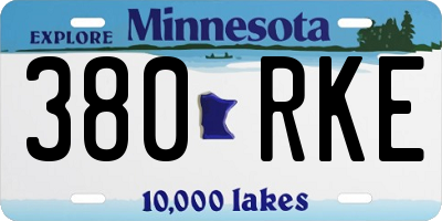 MN license plate 380RKE