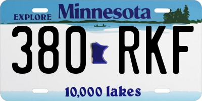 MN license plate 380RKF