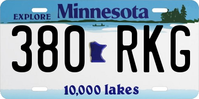 MN license plate 380RKG