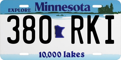 MN license plate 380RKI