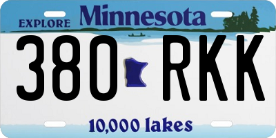 MN license plate 380RKK