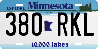 MN license plate 380RKL