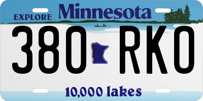 MN license plate 380RKO