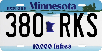 MN license plate 380RKS