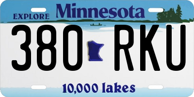 MN license plate 380RKU