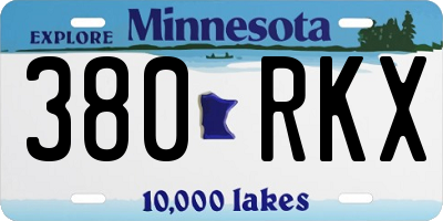 MN license plate 380RKX