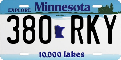 MN license plate 380RKY