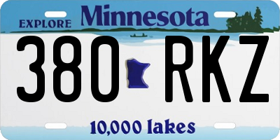 MN license plate 380RKZ