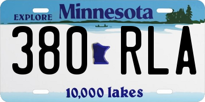 MN license plate 380RLA