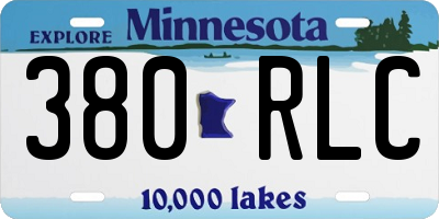 MN license plate 380RLC