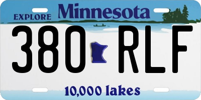 MN license plate 380RLF