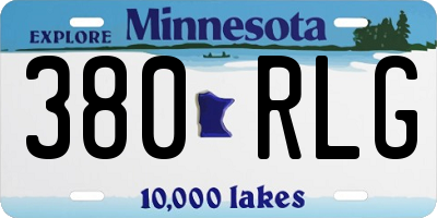 MN license plate 380RLG