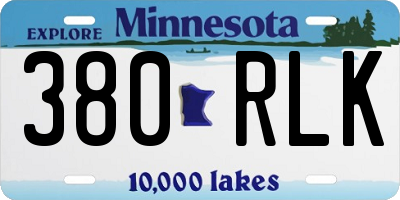 MN license plate 380RLK