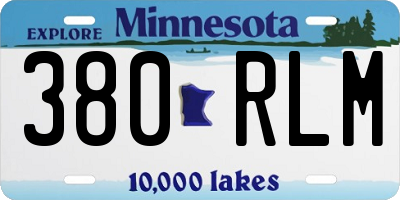 MN license plate 380RLM