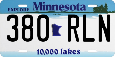 MN license plate 380RLN