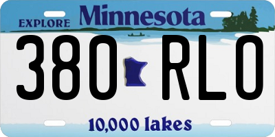 MN license plate 380RLO