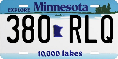 MN license plate 380RLQ