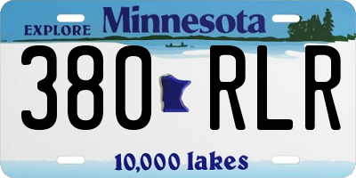 MN license plate 380RLR