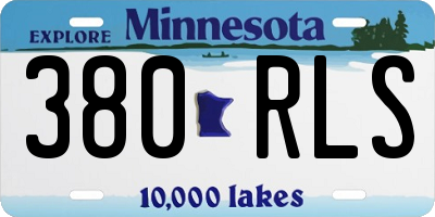 MN license plate 380RLS