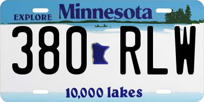MN license plate 380RLW