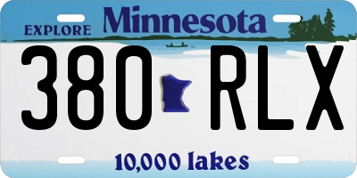 MN license plate 380RLX