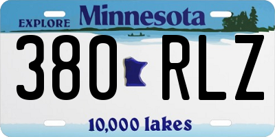 MN license plate 380RLZ