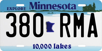 MN license plate 380RMA