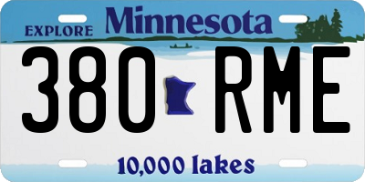 MN license plate 380RME