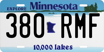 MN license plate 380RMF