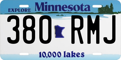 MN license plate 380RMJ