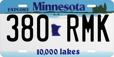 MN license plate 380RMK