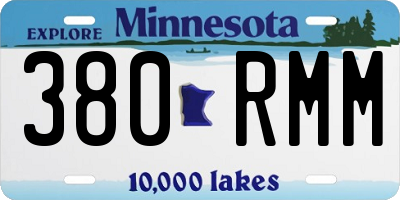 MN license plate 380RMM