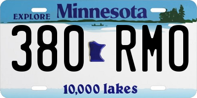 MN license plate 380RMO