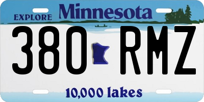MN license plate 380RMZ