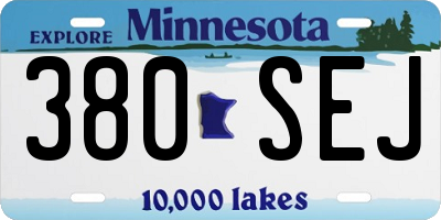 MN license plate 380SEJ