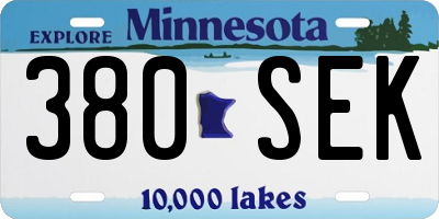 MN license plate 380SEK