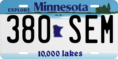 MN license plate 380SEM