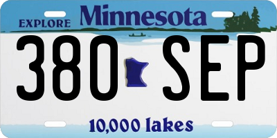 MN license plate 380SEP