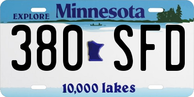 MN license plate 380SFD
