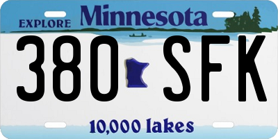 MN license plate 380SFK