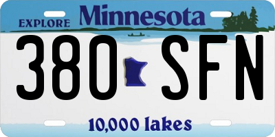MN license plate 380SFN